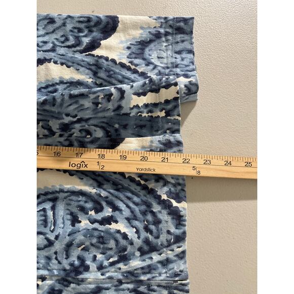 St. John Jacket Sport Women's Medium P Made in USA Cotton Blue Paisley Full Zip - Picture 7 of 13